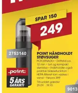 Punkt1 Point håndholdt støvsuger tilbud