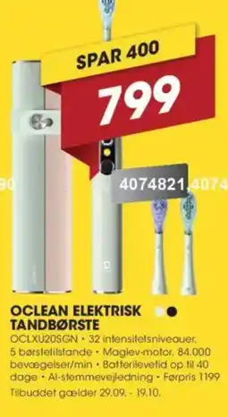 Punkt1 Oclean elektrisk tandbørste tilbud