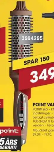 Punkt1 Point varmluftsbørste porb1265 tilbud