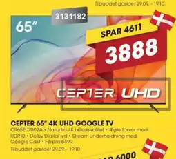 Punkt1 Cepter 65" 4k uhd google tv tilbud