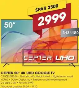 Punkt1 Cepter 50" 4k uhd google tv tilbud