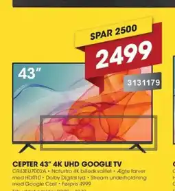 Punkt1 Cepter 43" 4k uhd google tv tilbud