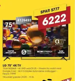Punkt1 Lg 75" 4k tv tilbud