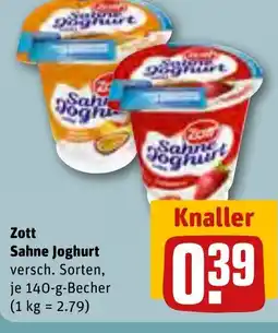 REWE DE Zott sahne joghurt tilbud