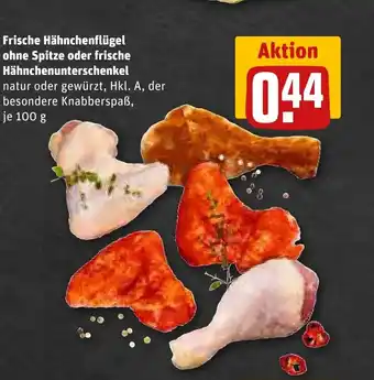 REWE DE Frische hähnchenflügel ohne spitze oder frische hähnchenunterschenkel tilbud