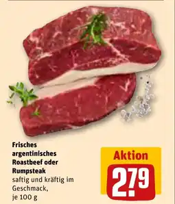 REWE DE Frisches argentinisches Roastbeef oder Rumpsteak tilbud