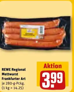REWE DE REWE Regional Mettwurst Frankfurter Art tilbud