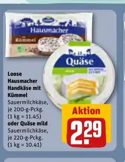 REWE DE Loose Hausmacher Hausmacher Handkäse mit Kümmel, oder Quäse mild tilbud