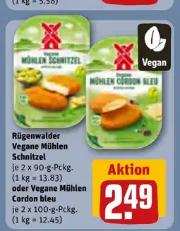 REWE DE Rügenwalder Vegane Mühlen Schnitzel , oder Vegane Mühlen Cordon bleu tilbud
