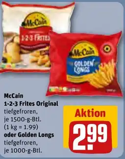 REWE DE McCain 1-2-3 Frites Original , oder Golden Longs tilbud