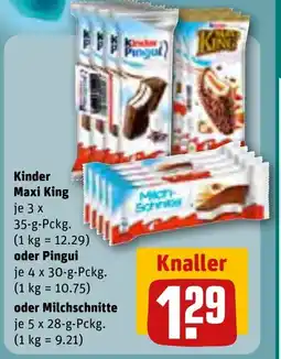 REWE DE Kinder Maxi King, oder Pingui , oder Milchschnitte tilbud