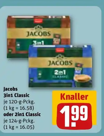 REWE DE Jacobs 3in1 Classic, oder 2in1 Classic tilbud