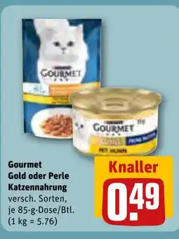 REWE DE Gourmet Gold oder Perle Katzennahrung tilbud