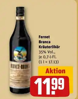 REWE DE Fernet Branca Kräuterlikör tilbud