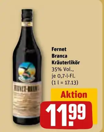 REWE DE Fernet Branca Kräuterlikör tilbud