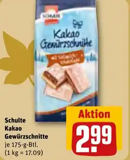 REWE DE Schulte Kakao Gewürzschnitte tilbud