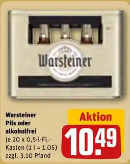 REWE DE Warsteiner Pils oder alkoholfrei tilbud