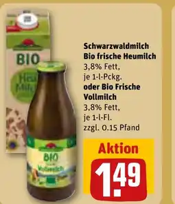 REWE DE Schwarzwaldmilch Bio frische Heumilch, oder Bio Frische Vollmilch tilbud