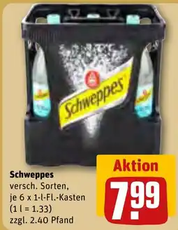 REWE DE Schweppes versch. Sorten, tilbud