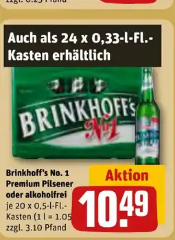 REWE DE Brinkhoff's No. 1 Premium Pilsener oder alkoholfrei je tilbud