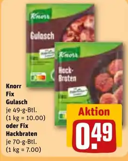 REWE DE Knorr Fix Gulasch, oder fix Hackbraten tilbud