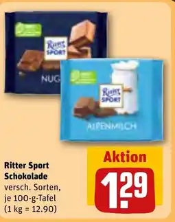 REWE DE Ritter Sport Schokolade tilbud