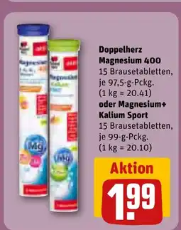 REWE DE Doppelherz Magnesium 400, oder Magnesium+ Kalium Sport tilbud