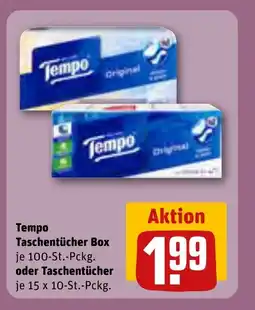 REWE DE Tempo Tempo Taschentücher Box , oder Taschentücher tilbud