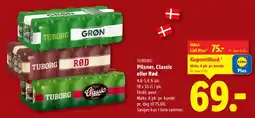 Lidl TUBORG Pilsner, classic eller rød tilbud