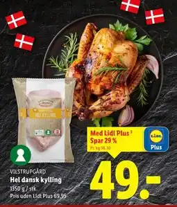 Lidl Hel dansk kylling, App-pris tilbud