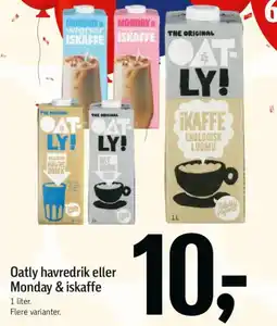 Føtex OATLY havredrik eller Monday & iskaffe tilbud