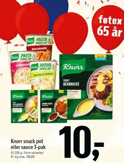 Føtex KNORR snack pot eller sauce 3-pak tilbud