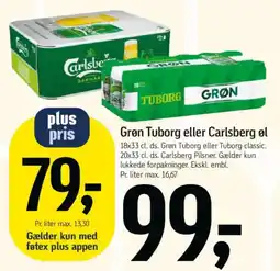Føtex Grøn Tuborg eller Carlsberg ol tilbud