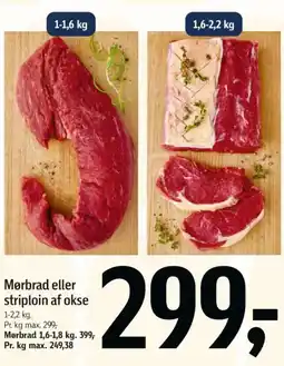 Føtex Mørbrad eller striploin af okse tilbud