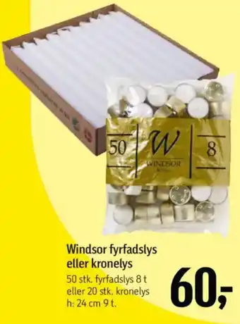 Føtex Windsor fyrfadslys eller kronelys tilbud