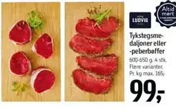 Føtex LUDVIG Tykstegsme- daljoner eller -peberbøffer tilbud