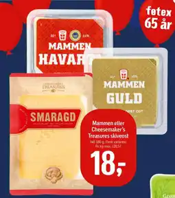 Føtex Mammen eller Cheesemaker's Treasures skiveost tilbud
