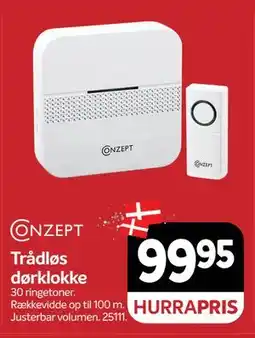 Din Isenkræmmer Trådløs dørklokke, DKK 99.95 tilbud