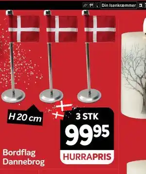 Din Isenkræmmer Bordflag Dannebrog, DKK 99.95 tilbud