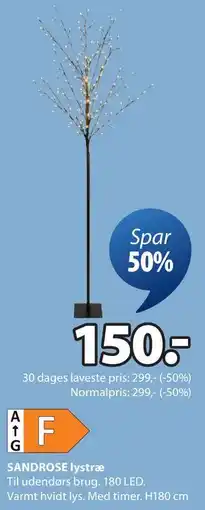 JYSK SANDROSE lystræ, DKK 150 tilbud
