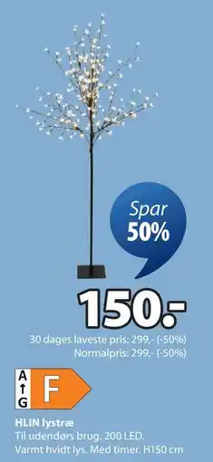JYSK HLIN lystræ, DKK 150 tilbud