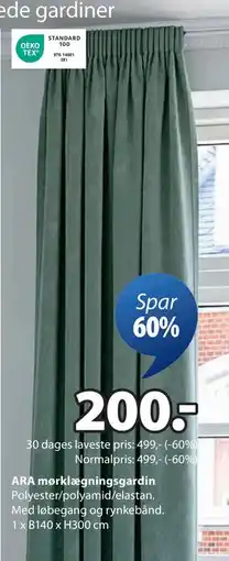 JYSK ARA mørklægningsgardin, DKK 200 tilbud