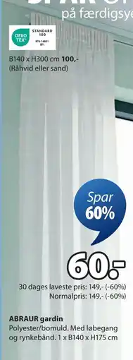 JYSK ABRAUR gardin tilbud