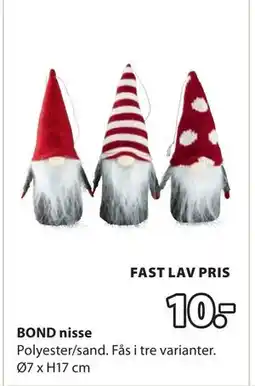 JYSK BOND nisse, DKK 10 tilbud