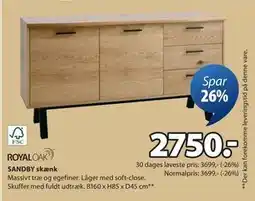 JYSK SANDBY skænk, DKK 2750 tilbud