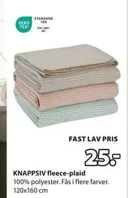JYSK KNAPPSIV fleece-plaid, DKK 25 tilbud