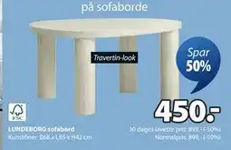 JYSK LUNDEBORG sofabord, DKK 450 tilbud