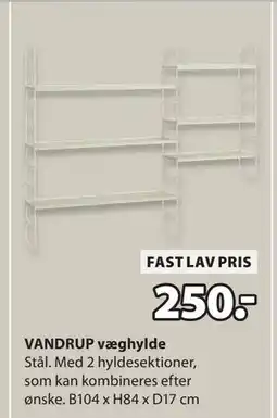 JYSK VANDRUP væghylde, DKK 250 tilbud