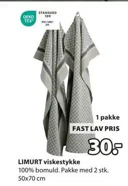 JYSK LIMURT viskestykke, DKK 30 tilbud