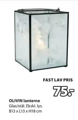 JYSK OLIVIN lanterne, DKK 75 tilbud